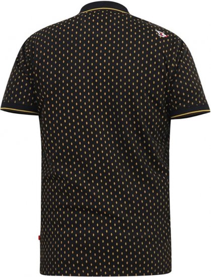 D555 RAUL AOP Jersey Polo With Jacquard Collar, Ribs And Chest Pocket Black - Polotrøjer - Polotrøjer 2XL-8XL