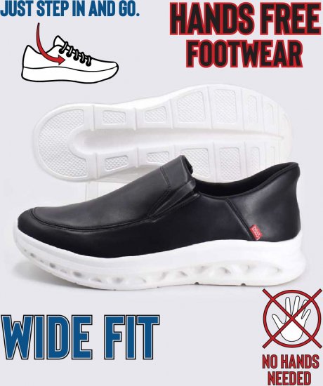 D555 Carlisle 2 Kingsize Hands Free Shoes Black - Herresko 40-52 - 