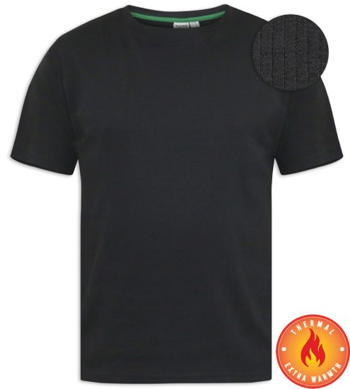 D555 Motherwell Thermal Short Sleeve T-Shirt Black - Undertøj og badetøj - Badetøj og Undertøj i store størrelser 