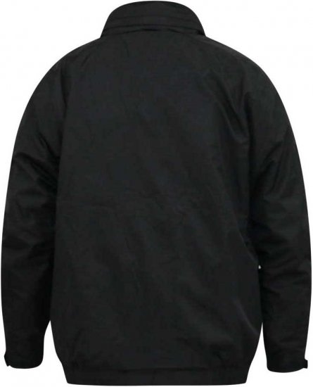 D555 Rudy Showerproof Fleece Lined Jacket With Packaway Hood - Black - Jakker - Jakker i store størrelser, 2XL- 12XL