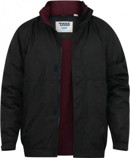 D555 Rudy Showerproof Fleece Lined Jacket With Packaway Hood - Black - Jakker - Jakker i store størrelser, 2XL- 12XL