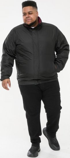 D555 Rudy Showerproof Fleece Lined Jacket With Packaway Hood - Black - Jakker - Jakker i store størrelser, 2XL- 12XL