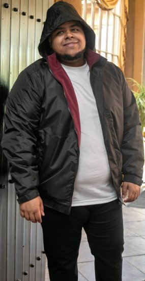 D555 Rudy Showerproof Fleece Lined Jacket With Packaway Hood - Black - Jakker - Jakker i store størrelser, 2XL- 12XL