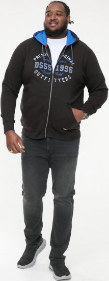 D555 LINGARD Full Zip Hoody With Original Chest Print Black - Trøjer og hættetrøjer - Trøjer og Hættetrøjer i store størrelser - 2XL-14XL