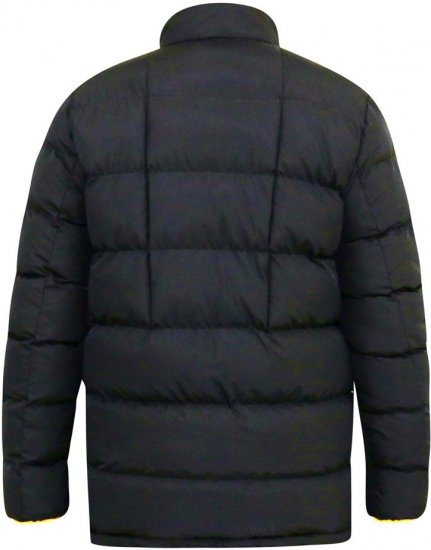 D555 CRISTIANO Puffer Jacket With Binding On Cuffs And Embroidery Badge On Sleeve Black - Jakker - Jakker i store størrelser, 2XL- 12XL