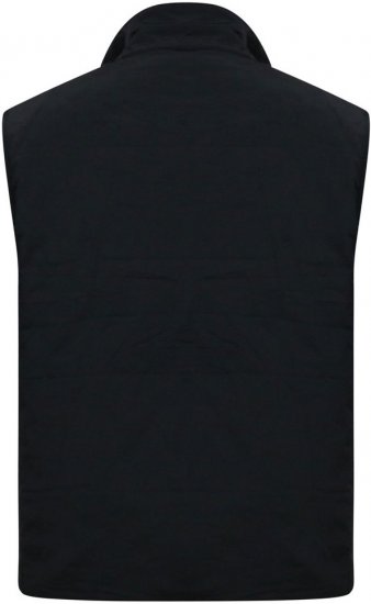 D555 FELIPE Zip Through Padded Gilet With Contrast Colour Lining And Rubber Badge Black - Jakker - Jakker i store størrelser, 2XL- 12XL