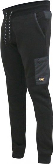 D555 COTGRAVE Couture Elasticated Waistband Jogger With Woven Fabric Trim Black - Joggingbukser og shorts - Sweatpants og Sweatshorts 2XL-12XL