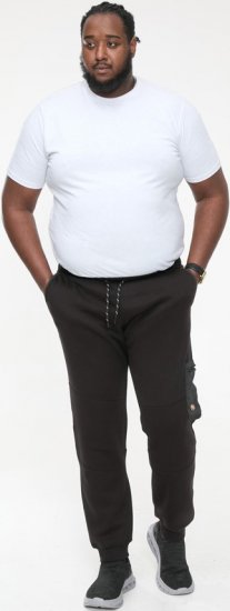 D555 COTGRAVE Couture Elasticated Waistband Jogger With Woven Fabric Trim Black - Joggingbukser og shorts - Sweatpants og Sweatshorts 2XL-12XL