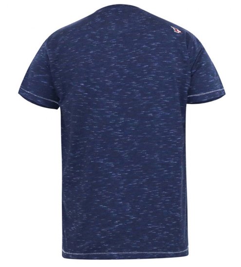 D555 Cropwell T-shirt med fisketryk marineblå - T-shirts - T-shirts i store størrelser - 2XL-14XL