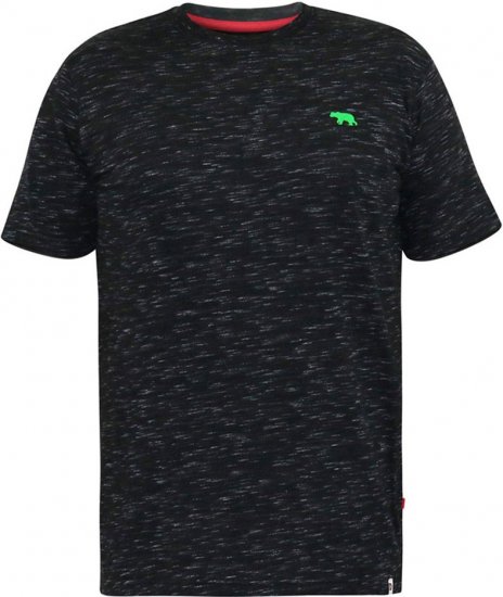 D555 ORSTON Reno Fabric Crew Neck T-Shirt With Chest Embroidery Black Reno - T-shirts - T-shirts i store størrelser - 2XL-14XL