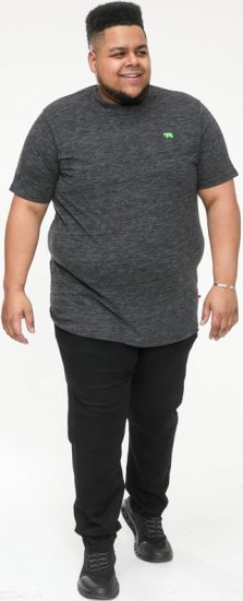 D555 ORSTON Reno Fabric Crew Neck T-Shirt With Chest Embroidery Black Reno - T-shirts - T-shirts i store størrelser - 2XL-14XL