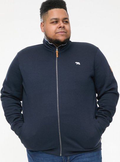 D555 NASHUA Zip Through Sweatshirt In Fleece Navy - Trøjer og Hættetrøjer - Trøjer og Hættetrøjer i store størrelser - 2XL-14XL