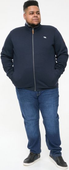 D555 NASHUA Zip Through Sweatshirt In Fleece Navy - Trøjer og Hættetrøjer - Trøjer og Hættetrøjer i store størrelser - 2XL-14XL