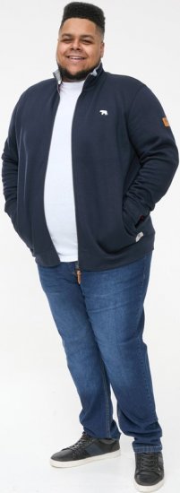 D555 NASHUA Zip Through Sweatshirt In Fleece Navy - Trøjer og Hættetrøjer - Trøjer og Hættetrøjer i store størrelser - 2XL-14XL