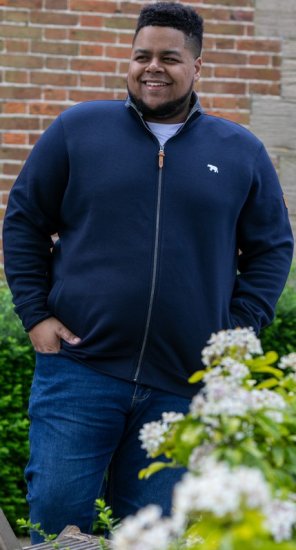 D555 NASHUA Zip Through Sweatshirt In Fleece Navy - Trøjer og Hættetrøjer - Trøjer og Hættetrøjer i store størrelser - 2XL-14XL