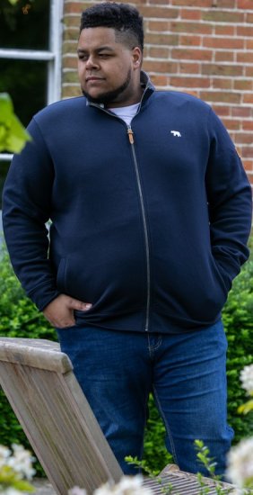 D555 NASHUA Zip Through Sweatshirt In Fleece Navy - Trøjer og Hættetrøjer - Trøjer og Hættetrøjer i store størrelser - 2XL-14XL