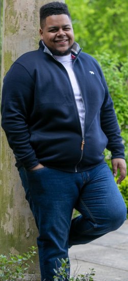 D555 NASHUA Zip Through Sweatshirt In Fleece Navy - Trøjer og Hættetrøjer - Trøjer og Hættetrøjer i store størrelser - 2XL-14XL