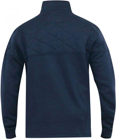 D555 SWANN Quarter Neck Sweatshirt With Quilted Top Panel Navy - Trøjer og hættetrøjer - Trøjer og Hættetrøjer i store størrelser - 2XL-14XL
