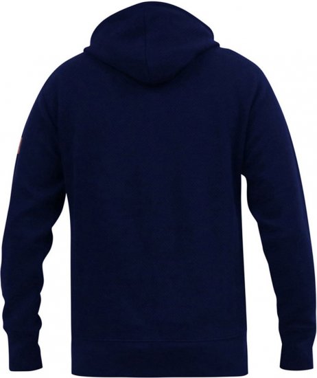 D555 IRVIN Full Zip Jacquard Hoody With Chest Embroidery Navy - Trøjer og Hættetrøjer - Trøjer og Hættetrøjer i store størrelser - 2XL-14XL