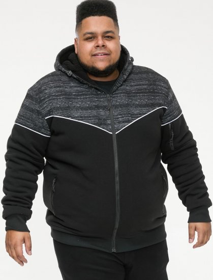 D555 HENNESSEY Zip Through Hoody With Sherpa Lining Black - Trøjer og Hættetrøjer - Trøjer og Hættetrøjer i store størrelser - 2XL-14XL