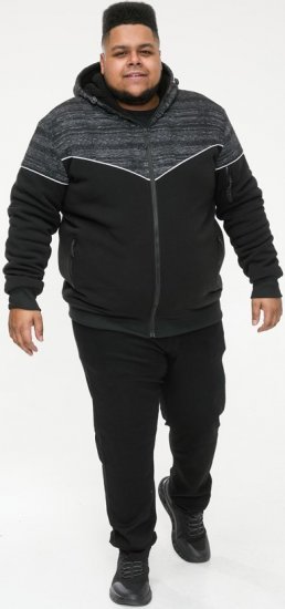 D555 HENNESSEY Zip Through Hoody With Sherpa Lining Black - Trøjer og Hættetrøjer - Trøjer og Hættetrøjer i store størrelser - 2XL-14XL