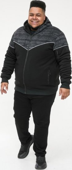 D555 HENNESSEY Zip Through Hoody With Sherpa Lining Black - Trøjer og Hættetrøjer - Trøjer og Hættetrøjer i store størrelser - 2XL-14XL