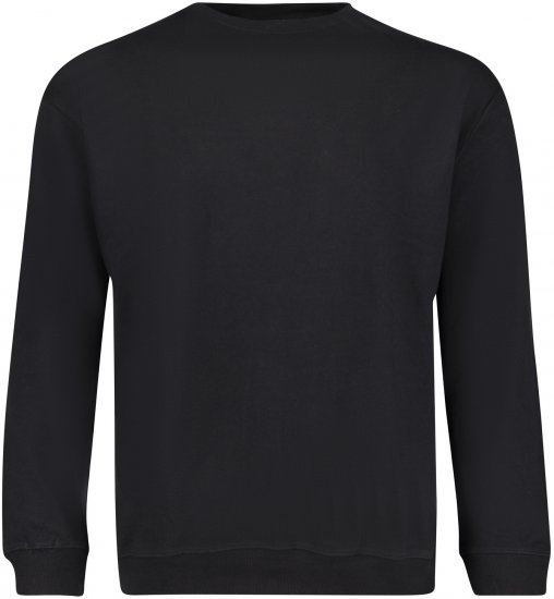 Adamo Athen Crew neck Sweatshirt Black - Trøjer og hættetrøjer - Trøjer og Hættetrøjer i store størrelser - 2XL-14XL