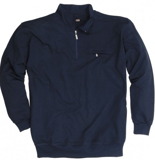 Adamo Athen Sweatshirt Half Zipper Navy - Trøjer og Hættetrøjer - Trøjer og Hættetrøjer i store størrelser - 2XL-14XL