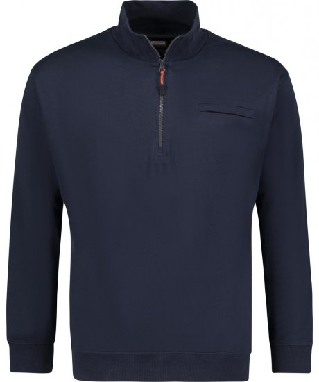 Adamo 159305 Sweatshirt med ståkrave og lynlås Mørkeblå - Trøjer og hættetrøjer - Trøjer og Hættetrøjer i store størrelser - 2XL-14XL