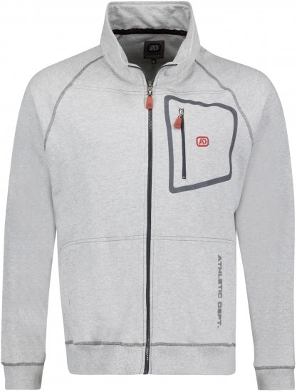 Adamo Manuel Sweatshirt with Zipper Grey - Trøjer og hættetrøjer - Trøjer og Hættetrøjer i store størrelser - 2XL-14XL