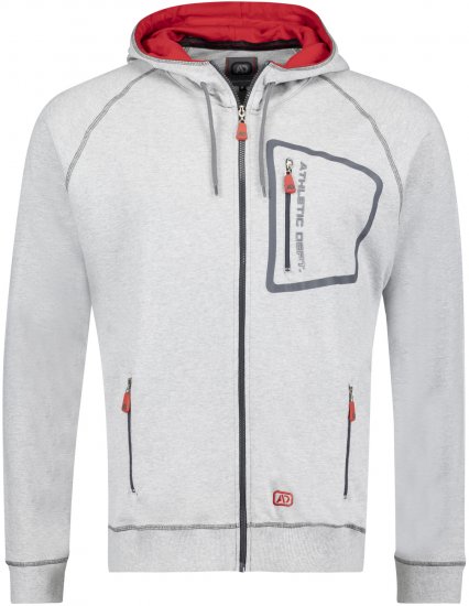 Adamo Michael Hoodie with Zipper Grey - Trøjer og hættetrøjer - Trøjer og Hættetrøjer i store størrelser - 2XL-14XL