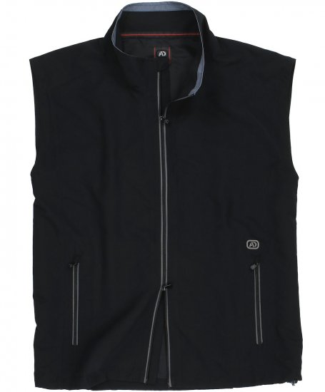 Adamo Orlando Fitness Vest Full Zipper Black - Sportstøj & outdoor - Sportstøj i store størrelser til mænd