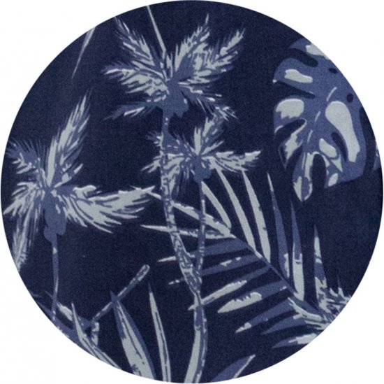 D555 Truro Hawaiian AOP Short Sleeve Button Down Collar Shirt Navy - Skjorter - Skjorter til store mænd 2XL- 8XL