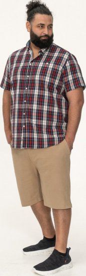 D555 Shields Button Down Collar Short Sleeve Shirt With Pocket Red Check - Skjorter - Skjorter til store mænd 2XL- 8XL