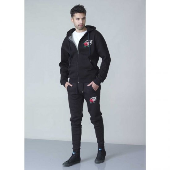 D555 Verlin Couture Full Zip Hoodie Black - Trøjer og hættetrøjer - Trøjer og Hættetrøjer i store størrelser - 2XL-14XL
