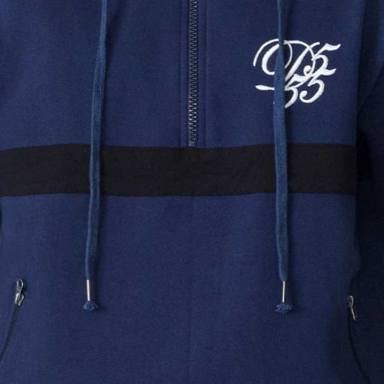 D555 Sergio Half Zip Hoodie Navy - Trøjer og hættetrøjer - Trøjer og Hættetrøjer i store størrelser - 2XL-14XL