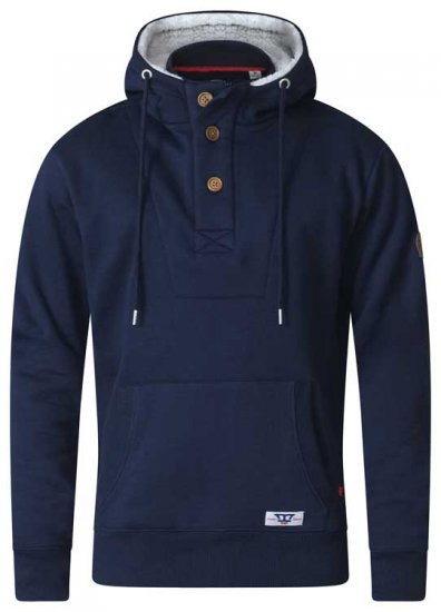 D555 Lorenzo Half zip Hoodie Navy - Trøjer og hættetrøjer - Trøjer og Hættetrøjer i store størrelser - 2XL-14XL