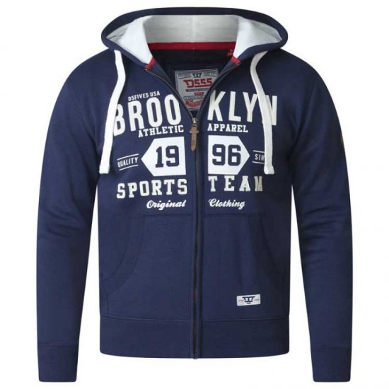 D555 Thurston Full Zip Hoodie Navy - Trøjer og hættetrøjer - Trøjer og Hættetrøjer i store størrelser - 2XL-14XL