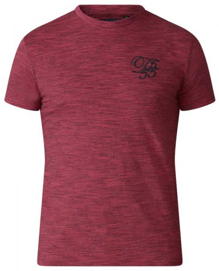 D555 Chalmer Couture Space Dye T-shirt Red - T-shirts - T-shirts i store størrelser - 2XL-14XL