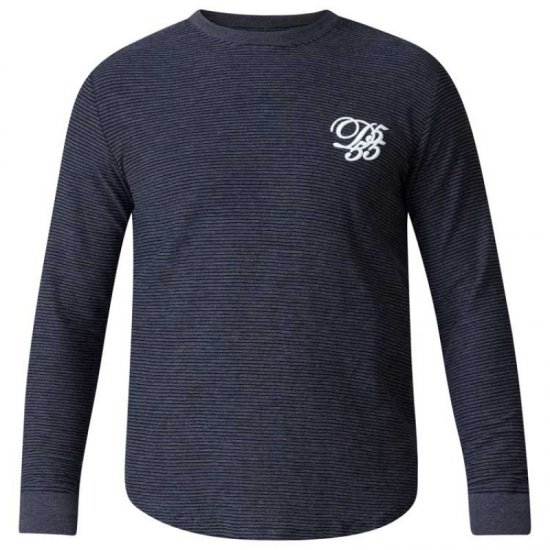 D555 Plato Long Sleeve T-shirt Charcoal - T-shirts - T-shirts i store størrelser - 2XL-14XL