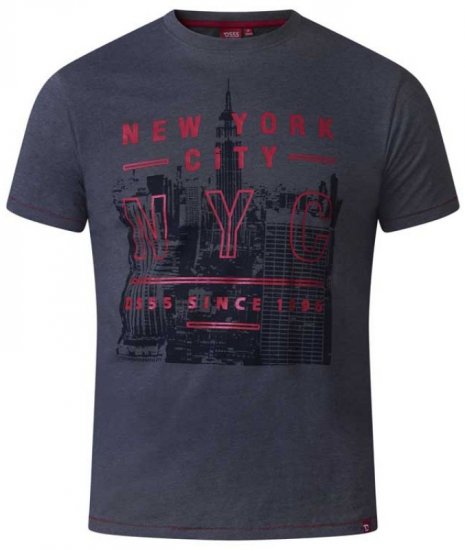 D555 Alex T-shirt Charcoal - T-shirts - T-shirts i store størrelser - 2XL-14XL