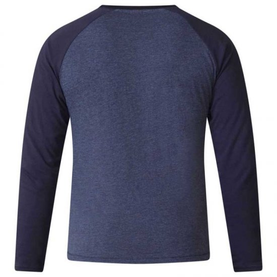 D555 Neill Long Sleeve T-shirt Navy - T-shirts - T-shirts i store størrelser - 2XL-14XL