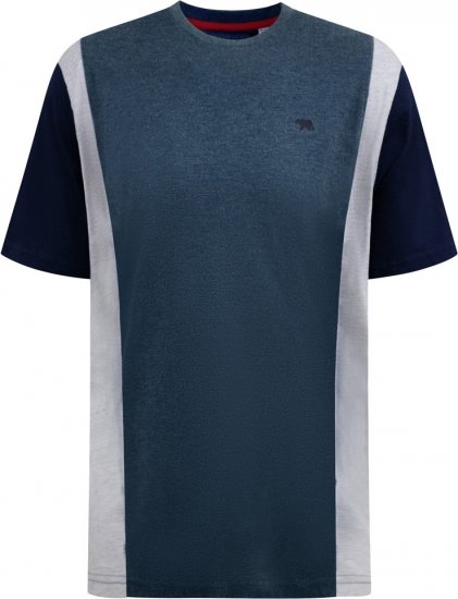 D555 Neath Cut And Sew Crew Neck T-Shirt Denim - T-shirts - T-shirts i store størrelser - 2XL-14XL