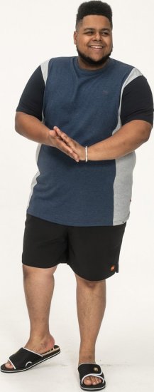 D555 Neath Cut And Sew Crew Neck T-Shirt Denim - T-shirts - T-shirts i store størrelser - 2XL-14XL