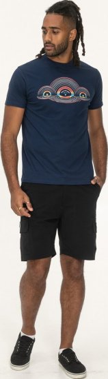 D555 Cheltenham Record With Reflection Printed T-shirt French Navy - T-shirts - T-shirts i store størrelser - 2XL-14XL