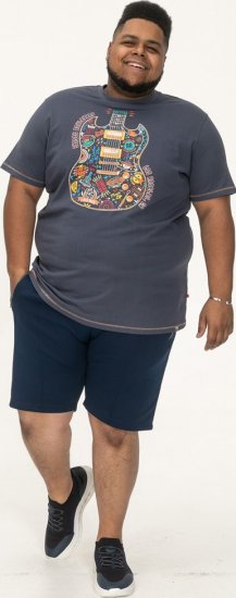 D555 Stockport Multi Coloured Guitar Printed T-Shirt Denim - T-shirts - T-shirts i store størrelser - 2XL-14XL