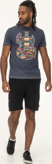 D555 Stockport Multi Coloured Guitar Printed T-Shirt Denim - T-shirts - T-shirts i store størrelser - 2XL-14XL