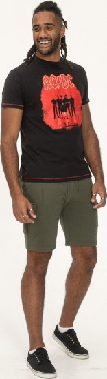 D555 Uxbridge Official AC/DC Band Printed Crew Neck T-Shirt Washed Black TALL SIZES - T-shirts - T-shirts i store størrelser - 2XL-14XL