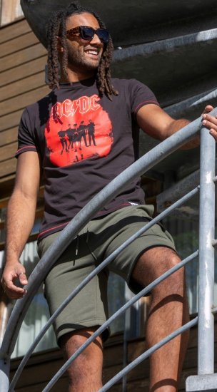 D555 Uxbridge Official AC/DC Band Printed Crew Neck T-Shirt Washed Black TALL SIZES - T-shirts - T-shirts i store størrelser - 2XL-14XL