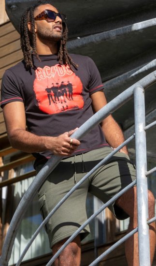 D555 Uxbridge Official AC/DC Band Printed Crew Neck T-Shirt Washed Black TALL SIZES - T-shirts - T-shirts i store størrelser - 2XL-14XL